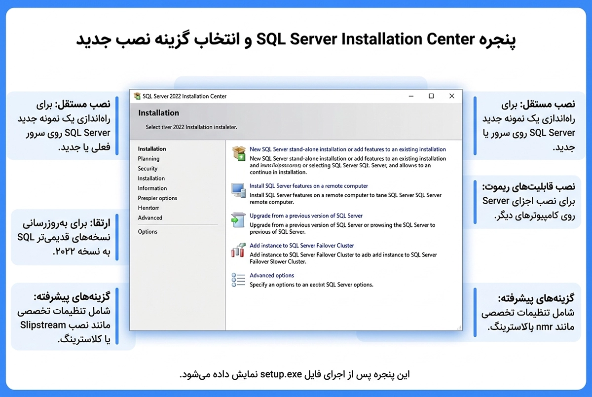 انتخاب مسیر دانلود فایل های نصب SQL Server 2022